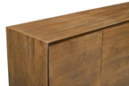 80" Tan Distressed Solid Wood Sideboard With Four Doors