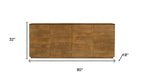 80" Tan Distressed Solid Wood Sideboard With Four Doors