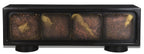 75" Black Distressed Solid Wood Sideboard with Four Doors