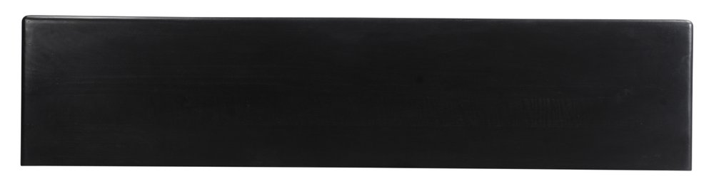 75" Black Distressed Solid Wood Sideboard with Four Doors
