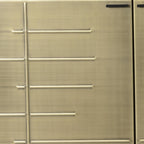 72" Gold Iron Ribbed Texture Sideboard with Four Doors