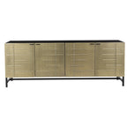 72" Gold Iron Ribbed Texture Sideboard with Four Doors