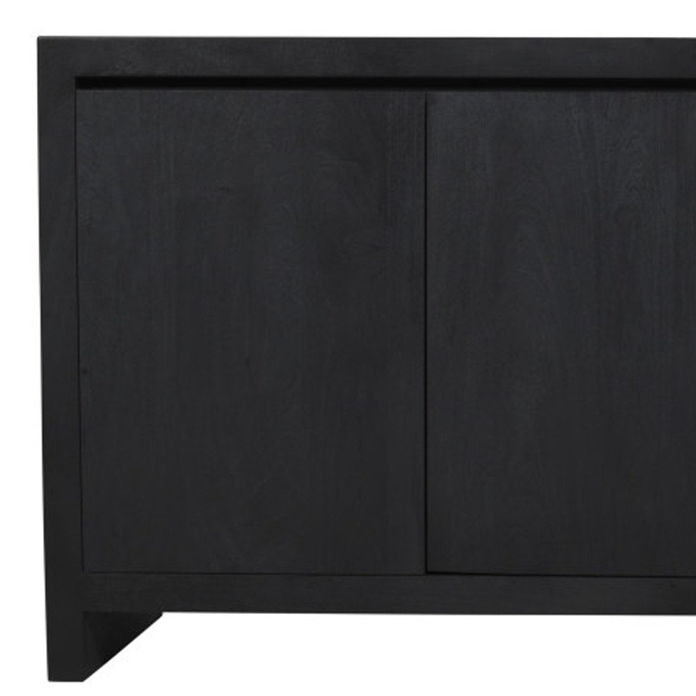 84" Graphite Distressed Reclaimed Wood Sideboard With Four Doors