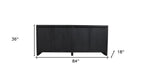 84" Graphite Distressed Reclaimed Wood Sideboard With Four Doors