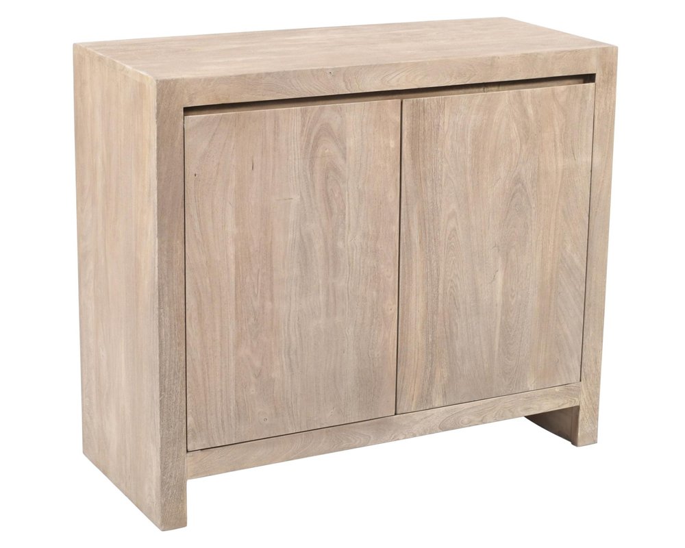 42" Ivory Distressed Reclaimed Wood Sideboard With Two Doors