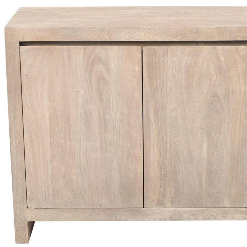 42" Ivory Distressed Reclaimed Wood Sideboard With Two Doors