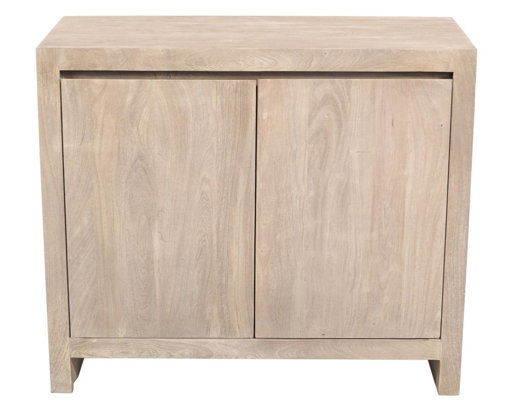 42" Ivory Distressed Reclaimed Wood Sideboard With Two Doors