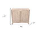 42" Ivory Distressed Reclaimed Wood Sideboard With Two Doors