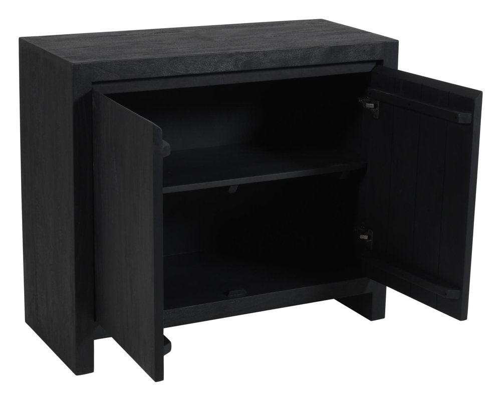 42" Graphite Distressed Reclaimed Wood Sideboard With Two Doors