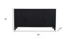 69" Graphite Distressed Reclaimed Wood Carved Geometric Sideboard With Four Doors
