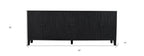 92" Graphite Distressed Reclaimed Wood Carved Geometric Sideboard With Six Doors