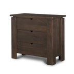 36" Dark Brown Solid Wood Accent Cabinet With Three Drawers