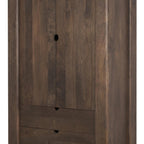 40" Dark Brown Solid Wood Curio Cabinet With Two Doors And Three Drawers