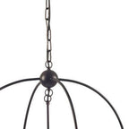 Black Caged Three Light Metal Dimmable Chandelier