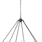 Black Candle Style Twelve Light Glass Dimmable Chandelier