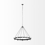 Black Candle Style Twelve Light Glass Dimmable Chandelier