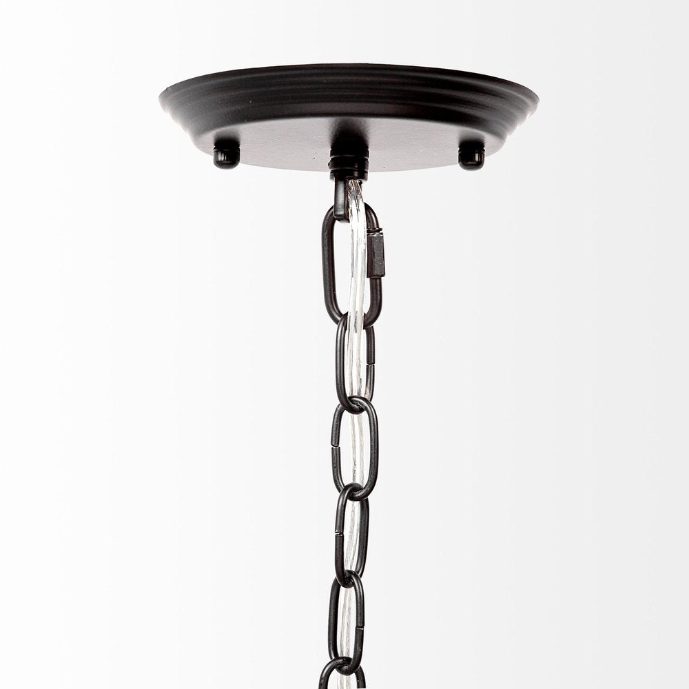 Black Candle Style Twelve Light Glass Dimmable Chandelier