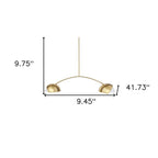 Brass Two Light Metal Dimmable Chandelier With White Shades