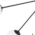 Black Eleven Light Frosted Metal and Glass Dimmable Chandelier With White Shades