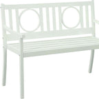45" White Metal Garden Patio Bench