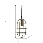 Gold Single Metal Dimmable Ceiling Light With Antiqued Brass Shades