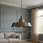 Gold Single Metal Dimmable Ceiling Light With Gold Shades