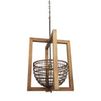 Brown Single Metal Dimmable Ceiling Light With Brown Shades