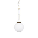 Gold And White Single Metal Dimmable Ceiling Light With White Shades