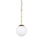 Gold And White Single Metal Dimmable Ceiling Light With White Shades
