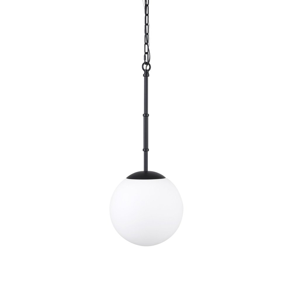 Black And White Single Metal Dimmable Ceiling Light With White Shades