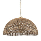 Brown Single Rattan Dimmable Ceiling Light With Brown Shades