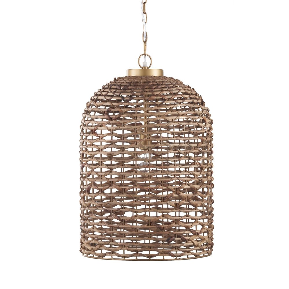 Brown Watergrass Rattan Dimmable Single Pendant Light