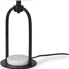 22" Black Round Bedside Lamp With Drum Shade
