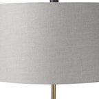 29" Navy Blue Round Bedside Lamp With Drum Shade