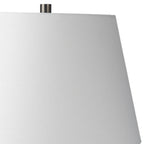 27" Gray Round Bedside Lamp With Empire Shade