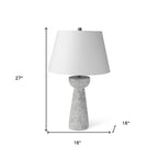 27" Gray Round Bedside Lamp With Empire Shade