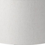 28" White Round Bedside Lamp With Drum Shade
