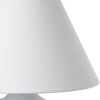 11" White Round Bedside Lamp With Empire Shade