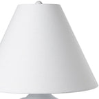 11" White Round Bedside Lamp With Empire Shade