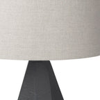 30" Black Round Bedside Lamp With Drum Shade