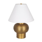 26" Gold Round Bedside Lamp With Bell Shade