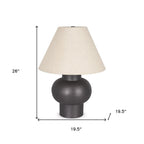 26" Black Round Bedside Lamp With Empire Shade
