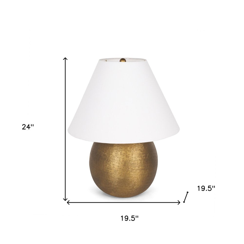 24" Gold Round Bedside Lamp With Empire Shade