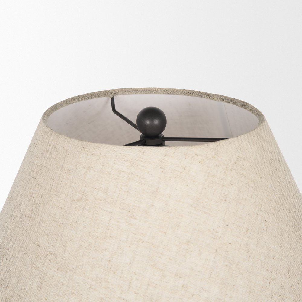 24" Black Round Bedside Lamp With Empire Shade