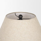 24" Black Round Bedside Lamp With Empire Shade
