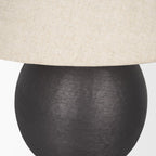 24" Black Round Bedside Lamp With Empire Shade