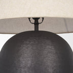 24" Black Round Bedside Lamp With Empire Shade