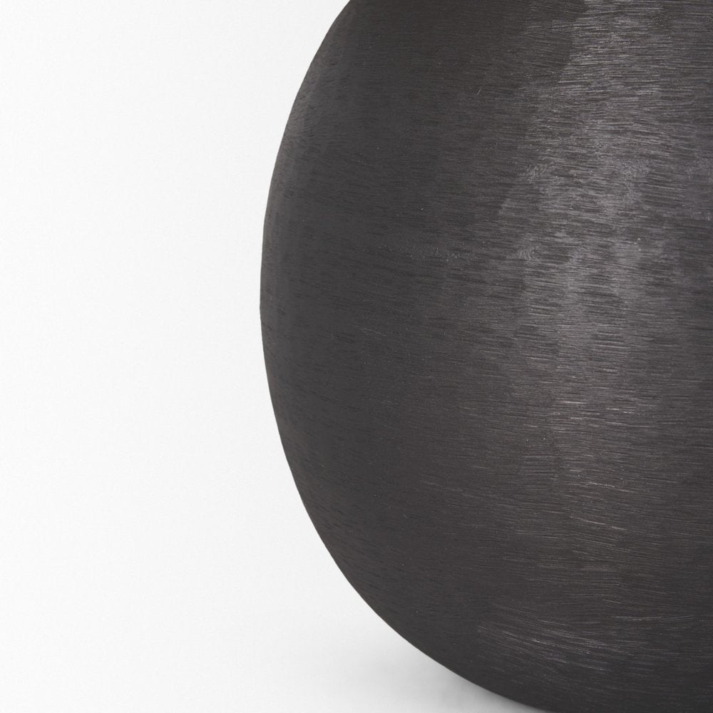 24" Black Round Bedside Lamp With Empire Shade