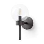 6" Black Metal and Glass Armed Sconce