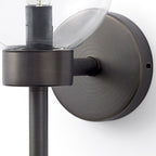 6" Black Metal and Glass Armed Sconce